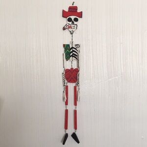 Dia De Los Muertos Mexican Handcrafted Folk Art Hanging Smoking Skeleton